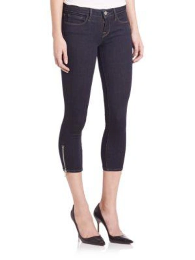 Shop L Agence Emmanuelle Mid-rise Cropped Skinny Jeans In Midnight