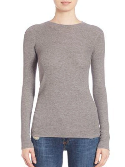 Shop Atm Anthony Thomas Melillo Micro-ribbed Crewneck Top In Midnight