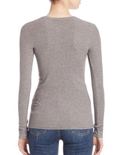 Shop Atm Anthony Thomas Melillo Micro-ribbed Crewneck Top In Midnight