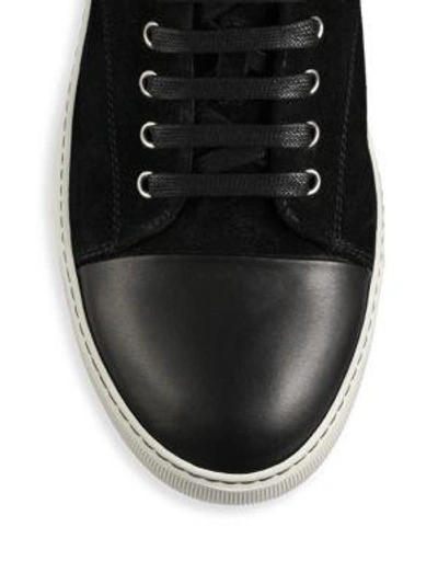 Shop Lanvin Classic Leather & Suede High-top Sneakers In Black