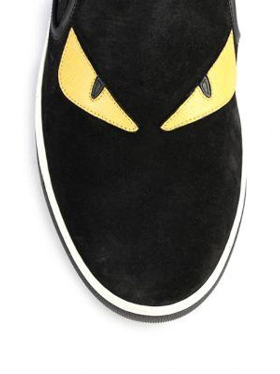 Shop Fendi Monster Slip-on Sneakers In Black-multi