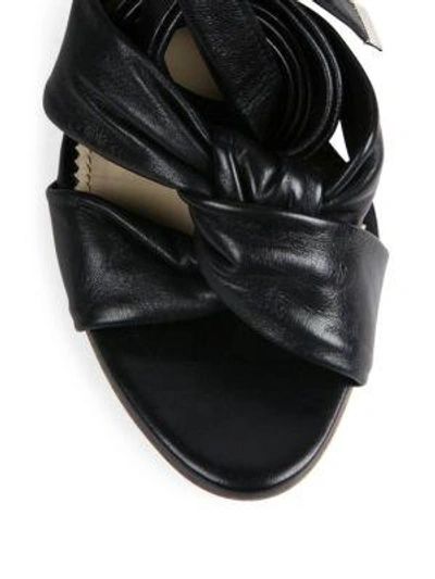 Shop Altuzarra Zuni Leather Wraparound Sandals In Black