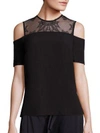 A.L.C Glyn Lace Yoke Cold-Shoulder Top