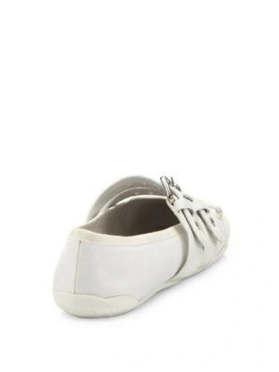 Shop Miu Miu Cap Toe Double-strap Ballet Sneakers In Rosso