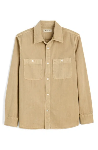 Madewell Cotton Button-up Work Shirt In Brown