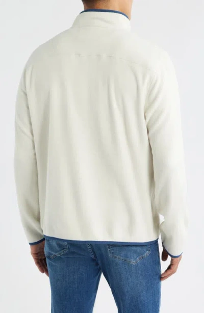Vineyard Vines Harbor Fleece Snap Placket Pullover In Neutral