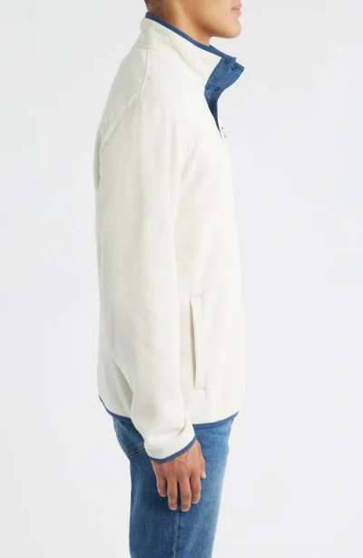 Vineyard Vines Harbor Fleece Snap Placket Pullover In Neutral