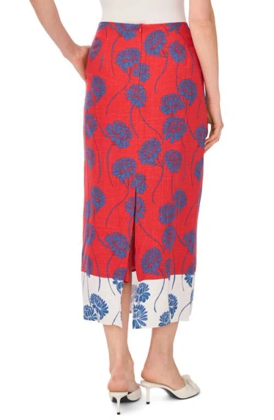 1.state Printed Column Skirt In Red