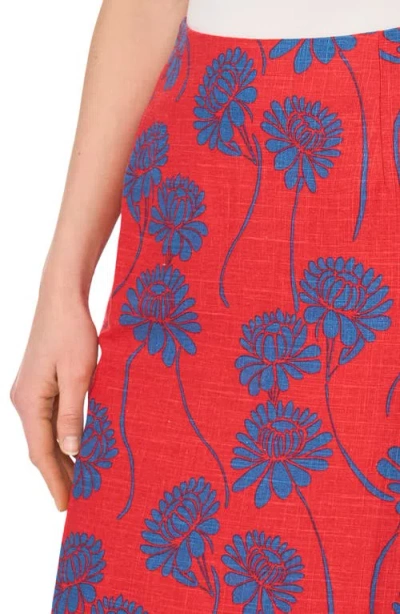 1.state Printed Column Skirt In Red