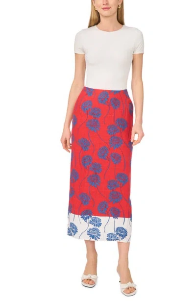 1.state Printed Column Skirt In Red