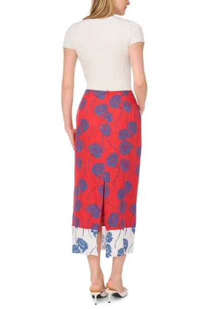 1.state Printed Column Skirt In Red