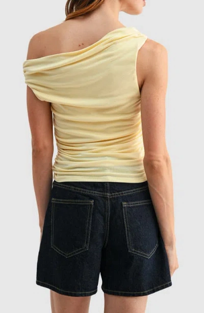 Lush Asymmetric Ruched Top In Multi