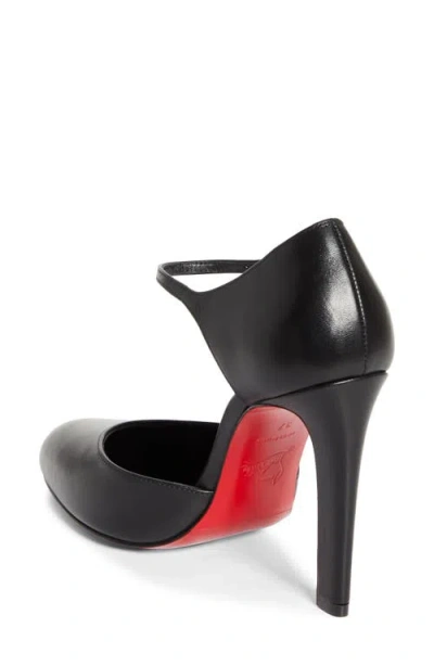 Christian Louboutin 100mm Fanny Demie Leather Ankle-strap Pumps In Black