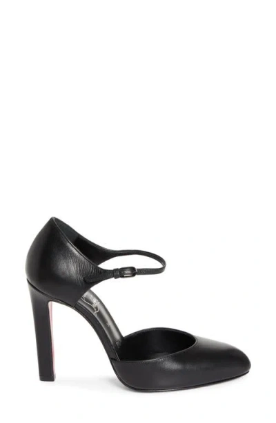 Christian Louboutin 100mm Fanny Demie Leather Ankle-strap Pumps In Black