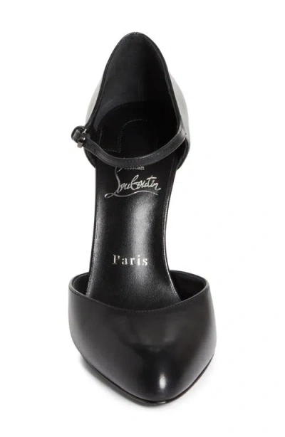 Christian Louboutin 100mm Fanny Demie Leather Ankle-strap Pumps In Black
