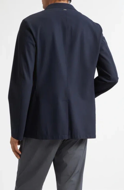 Herno Lightweight Regular Fit Stretch Scuba Knit Sport Coat In Blue