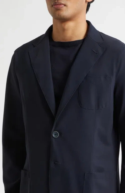 Herno Lightweight Regular Fit Stretch Scuba Knit Sport Coat In Blue