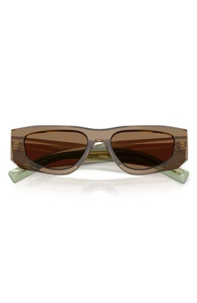 Prada Symbole Rectangular-frame Sunglasses In Brown
