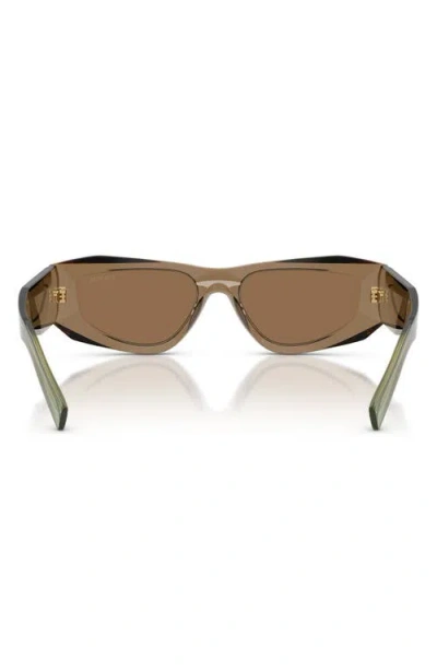 Prada Symbole Rectangular-frame Sunglasses In Brown