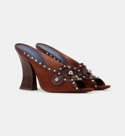 Lanvin Eclipse Arch Heeled Mule In Brown