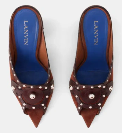 Lanvin Eclipse Arch Heeled Mule In Brown