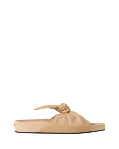 Lanvin Cocoon Flat Leather Mule In Neutral