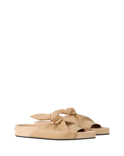 Lanvin Cocoon Flat Leather Mule In Neutral