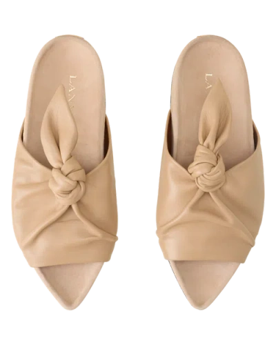 Lanvin Cocoon Flat Leather Mule In Neutral