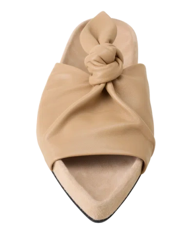 Lanvin Cocoon Flat Leather Mule In Neutral