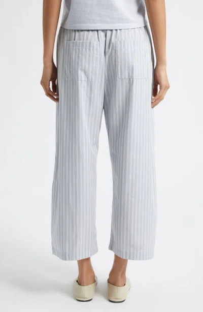 Leset Yoshi Striped Cotton-blend Wide-leg Pants In Blue