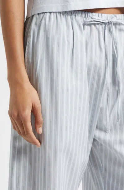 Leset Yoshi Striped Cotton-blend Wide-leg Pants In Blue