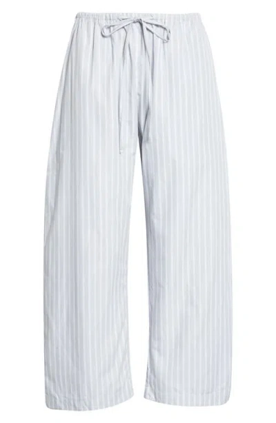 Leset Yoshi Striped Cotton-blend Wide-leg Pants In Blue