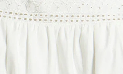 Reformation Joliette Eyelet Trim Puff Sleeve Minidress In White