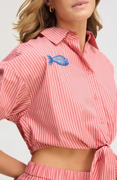 Sam Edelman Stripe Cotton Button-up Shirt In Multi