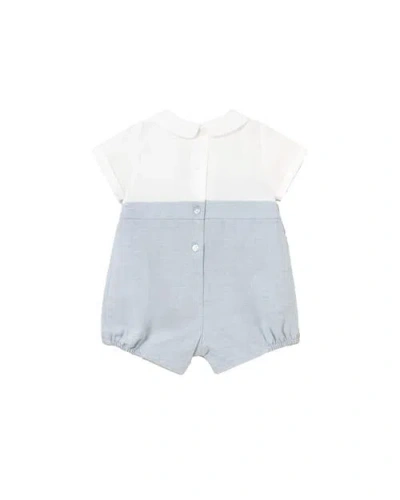 Mayoral Romper With Peter Pan Collar In Blue
