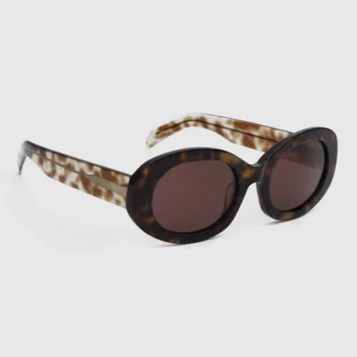 12pm Studios Milan Oval Sunglasses In Brown