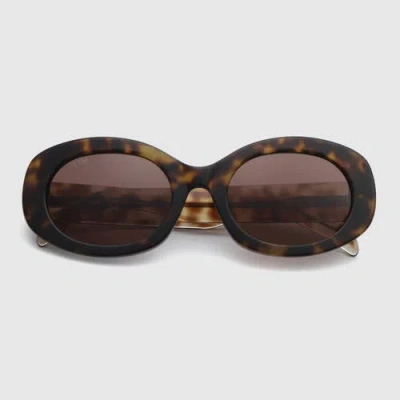 12pm Studios Milan Oval Sunglasses In Brown