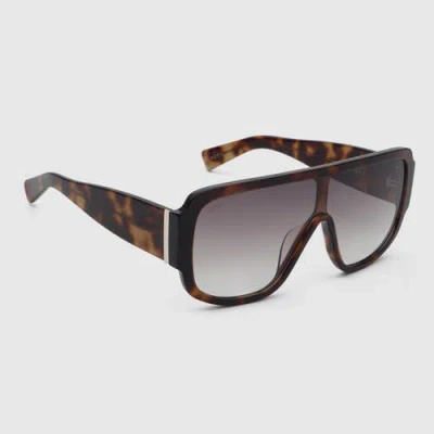 12pm Studios Aspen Shield Sunglasses In Brown