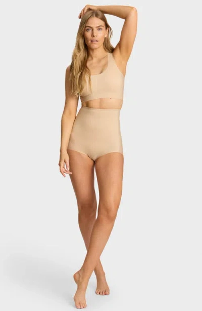 Commando Zone Smoothing High Waisted Briefs In Brown