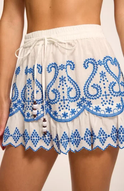 Ramy Brook Judith Eyelet Embroidery Miniskirt In White | ModeSens