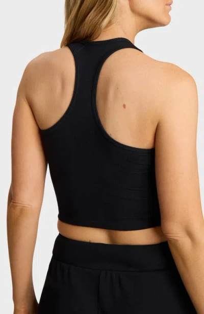 Commando Better Than Basic Racerback Crop Rib Tank In Black