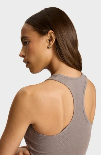 Commando Better Than Basic Racerback Crop Rib Tank In Brown