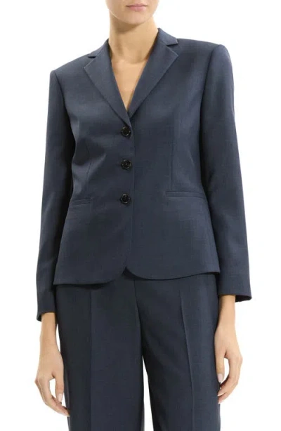 Theory Shrunken Three-button Jacket In Blue