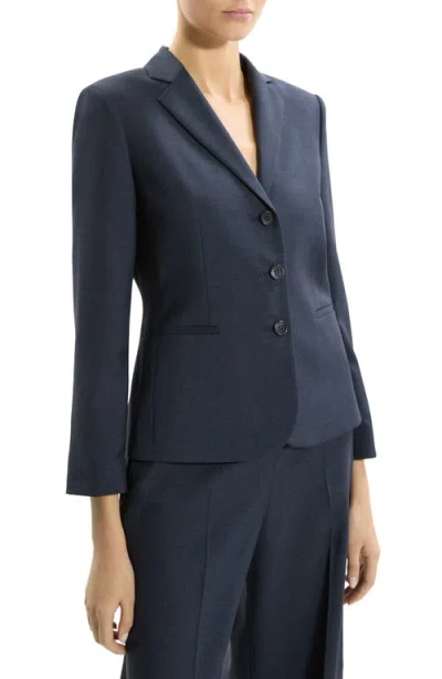 Theory Shrunken Three-button Jacket In Blue