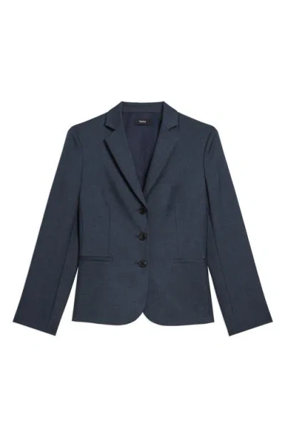 Theory Shrunken Three-button Jacket In Blue