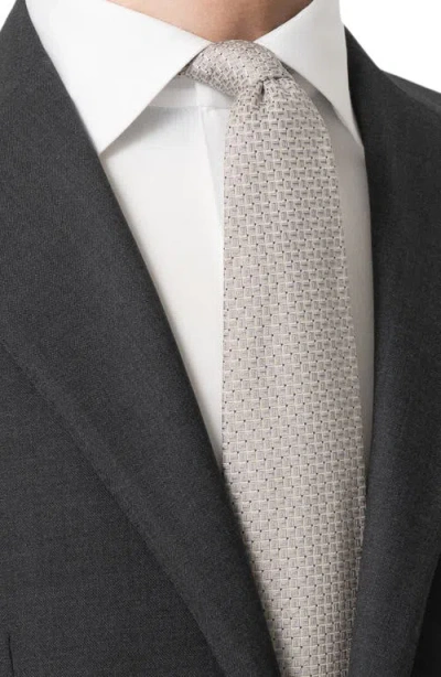 Eton Micro Geo Silk Tie In Gray