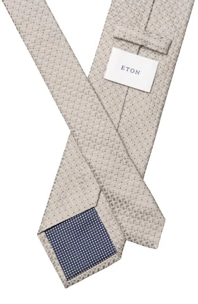 Eton Micro Geo Silk Tie In Gray