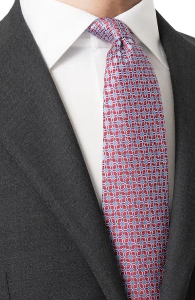 Eton Medallion Silk Tie In Red