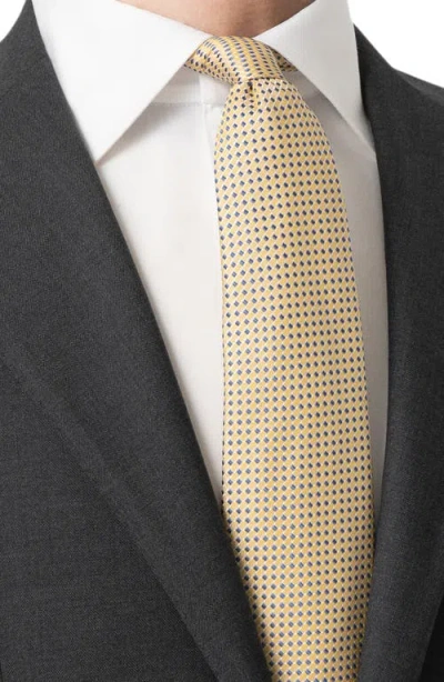 Eton Micro Silk Tie In Yellow