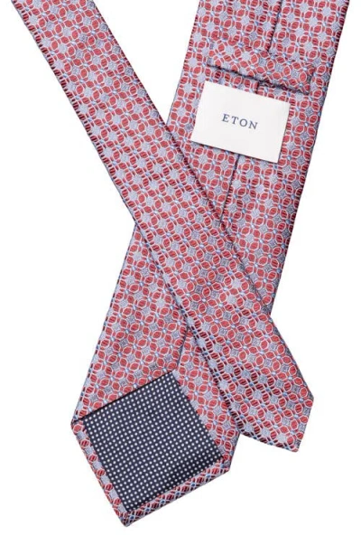 Eton Medallion Silk Tie In Red